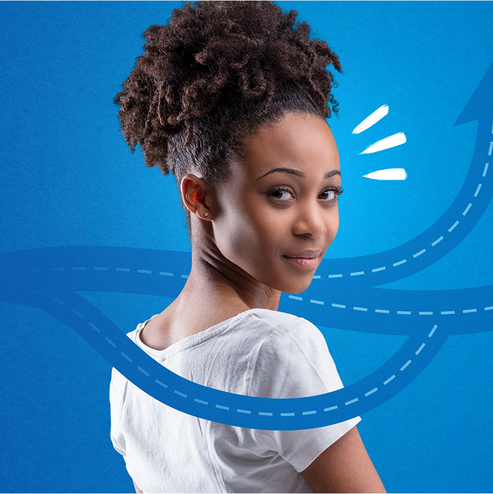 Projeto - Mulher com fundo azul