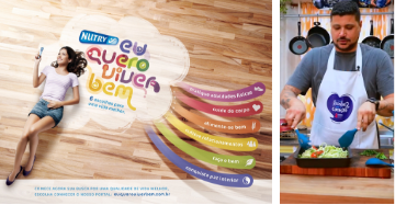 Campanhas de saúde - Nutry com mulher no chão e chef cozinhando