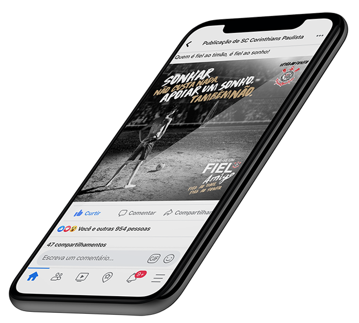 Mobile mockup Facebook post